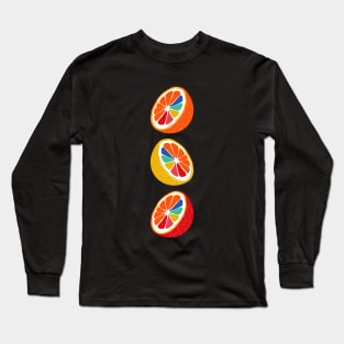 Cool Rainbow Citrus Fruit Long Sleeve T-Shirt